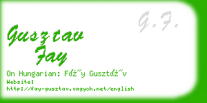 gusztav fay business card